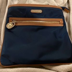 Vintage. Authentic. Blue/Brown/Gold Michael Kors Crossbody purse.